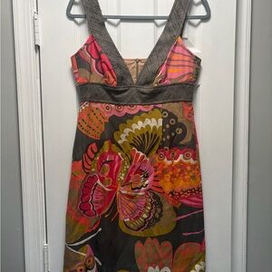 Trina Turk Tan and Gray Textured Jacket